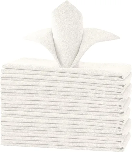 Vista 34 de H.VERSAILTEX Juego de 12 servilletas de tela texturizadas de lino (18 x 18 pulgadas), impermeables, extra suaves, gruesas, duraderas, reutilizables