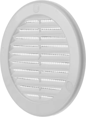 Vista 9 de Vent Systems Cubierta de ventilación blanca Soffit de 4 pulgadas (dimensiones de apertura), rejilla de ventilación redonda de plástico, pantalla