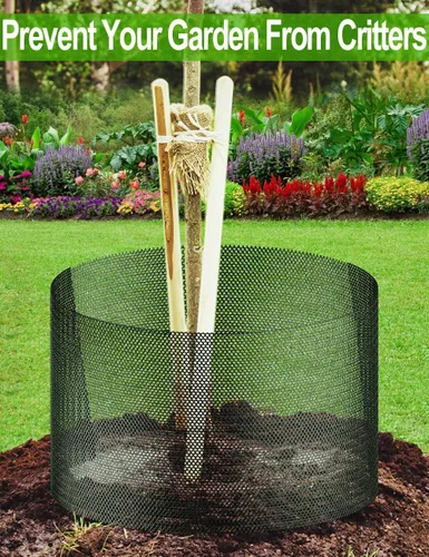 Vista 3 de Malla de Alambre de Pollo de Plástico de 16 Pulgadas x 15 Pies, TOYPOPOR Malla de Alambre de Pollo Hexagonal Duradera de 500GSM para Valla de Gato