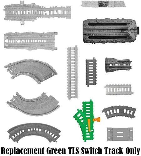 Vista 3 de Piezas de repuesto para Thomas and Friends Trackmaster Turbo Jungle Train Set - FJK50 - Reemplazo Green Switch Track TLS