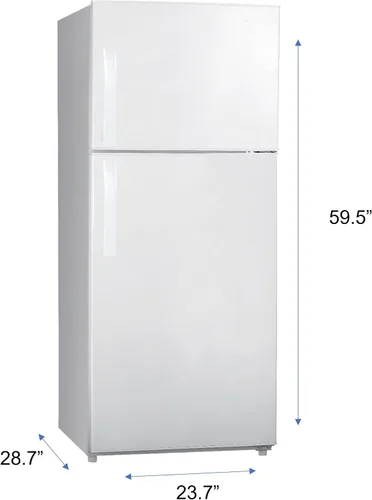 Vista 4 de Premium Levella PRN12250HW - Refrigerador con congelador superior, 26 pulgadas de ancho, 11.6 pies cúbicos, color blanco