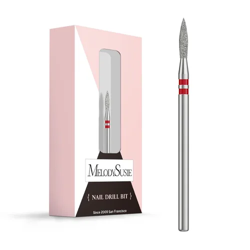 Vista 32 de MelodySusie Broca para uñas de limpieza de cutículas en forma de pera de 1.2mm, 3/32'', Limpiador profesional de carburo diamantado de seguridad