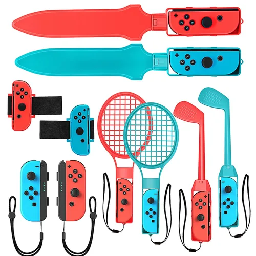 BRHE Nintendo Switch Accessories,10 in 1 Switch Sports Accessories Bundle for Switch Games,Family Accessories Kit for Switch OLED Sports Games with