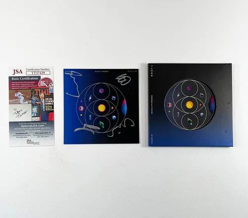Chris Martin, Guy Berryman, Will Champion y Jonny Buckland CD Cover firmado Autógrafo Auténtico JSA COA compatible con coldplay