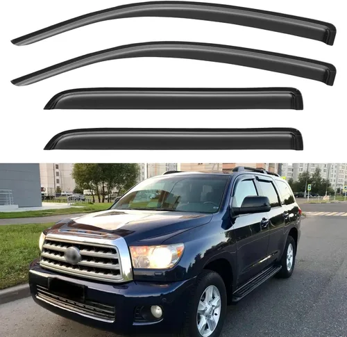 Vista 149 de YQAUTEC - Viseras para ventana, protectores contra la lluvia, compatibles con Subaru WRX 2015-2021, deflectores de viento para ventanas, viseras
