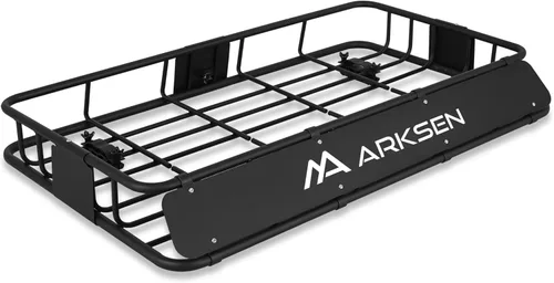 ARKSEN Portaequipajes de techo universal extra ancho de 30 x 50 x 6 pulgadas, capacidad de 150 libras, resistente, con extensión, canasta