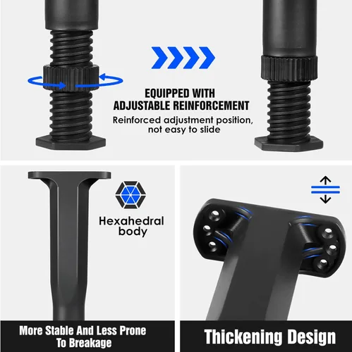 Vista 3 de Patas de soporte de cama central de altura ajustable para estante caído, patas de muebles para marco, listón y elevador, altura ajustable de 3.5 a