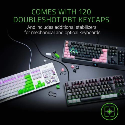 Vista 5 de Razer Doubleshot - Juego de actualización de teclas para teclados mecánicos y ópticos hecho de tereftalato de polibutileno compatible con diseños