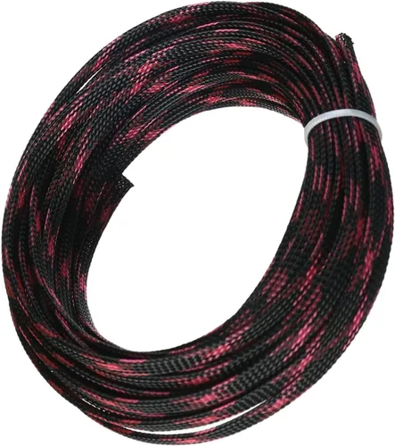 Vista 94 de Wenheww - Funda de cable trenzada expandible de PET, de 1.64 pies a 3/8 pulgadas, manga negra para organización de cables, protector de cable