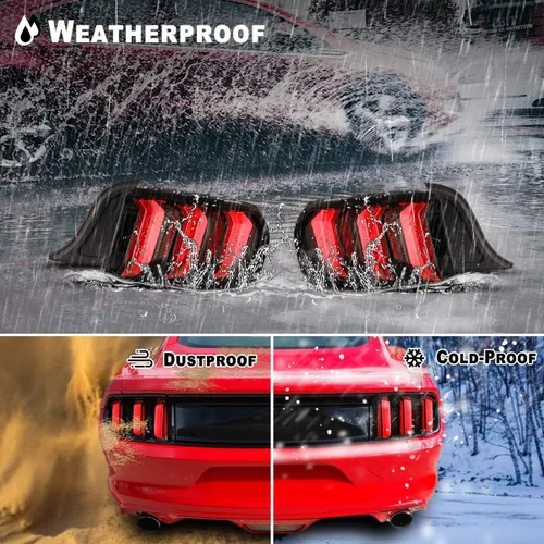 Vista 4 de Nixon Offroad Conjunto de luces traseras LED para Ford Mustang 2015-2023, estilo Euro, par de luces traseras LED Mustang con intermitentes