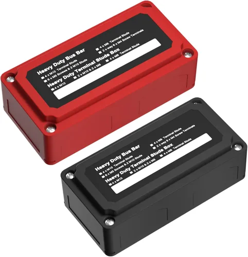 2 piezas 300A Barra de autobús Barra de distribución de energía de latón 4 3/8 pulgadas (M10) Pernos Barra de autobús Terminal positivo negativo a