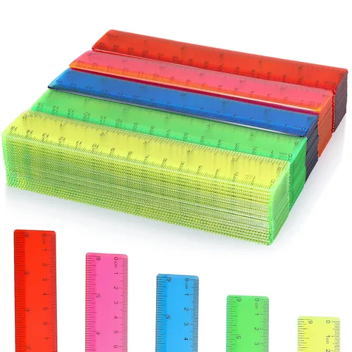 Vista 7 de Zonon 100 reglas de 6 pulgadas, reglas de plástico flexibles y rectas con pulgadas y centímetros, regalo para el primer día de escuela, suministros