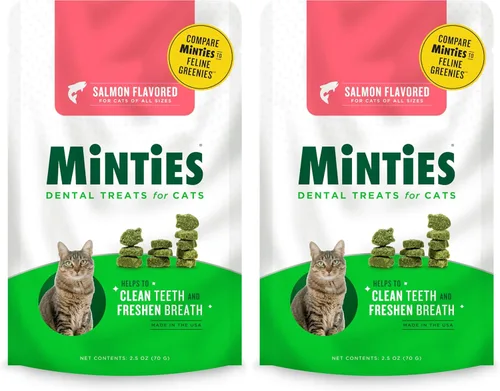 Vista 16 de Golosinas dentales Minties para gatos, golosinas con sabor a pollo para gatos, refresca el aliento y controla el sarro, 30 onzas