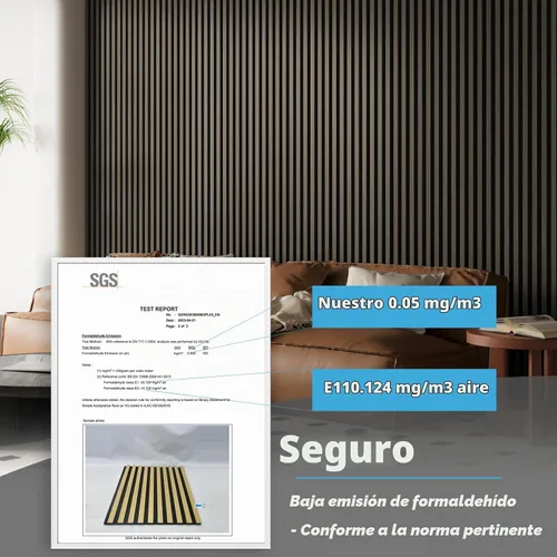 Vista 5 de Art3d Paquete de 2 paneles acústicos de madera de 48 x 24 pulgadas para pared, paneles de listones de madera insonorizados para pared y techo Nogal
