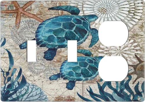 Vista 18 de Placa de Pared en Blanco de 1-Gang Sin Dispositivo Beige Lindo Vintage Boho de los 70s Hongo Fungus Planta Floral Botánica Libélula Interruptor