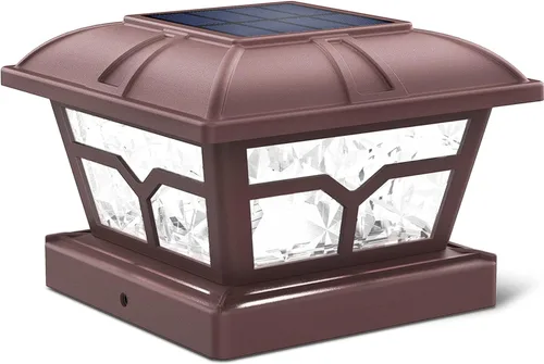 Vista 11 de SIEDiNLAR Luces solares para postes al aire libre, 2 modos de color, 8 LED para postes de 4 x 4, 5 x 5, 6 x 6 pulgadas, decoración de patio, Marrón
