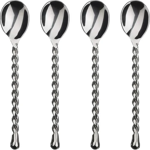 Vista 6 de Gourmet Settings - Juego de cubiertos de anfitriona de 5 piezas - Colección Silver Tear - Juego de cubiertos de metal pulido - Utensilios de cocina