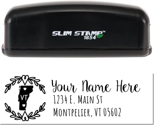 Vista 76 de Alabama Address Stamp, Alabama State Wreath Stamp, Custom Hand Imprint for Home, Office, Crafting, Mail, Weddings, Housewarming, and Residents