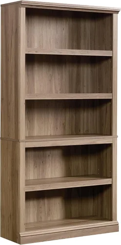 Vista 11 de Estantería de 5 niveles de Sauder, estantería de madera multiusos para oficina en casa, sala de estar, en castaño tiza