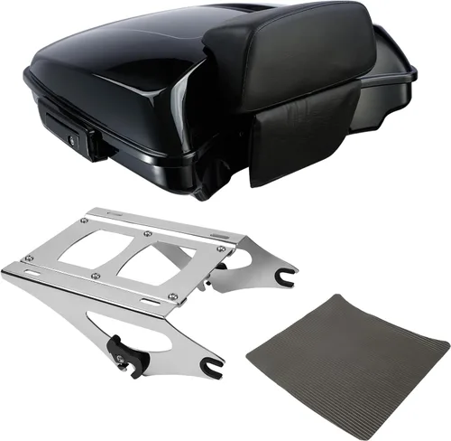 Vista 11 de TCMT - Caja de maletero para motocicletas Black Latch Razor con almohadilla de respaldo para Harley Touring 2014-2025 CVO Road King Road Glide