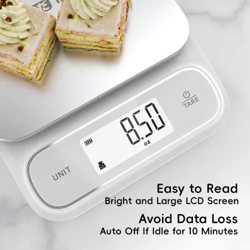 Vista 6 de Tada 11lb Food Kitchen Digital Scale with 0.01oz/0.1g Precision IPX6 Waterproof, Type-C Charging, Ounces and Grams for Weight Loss, Cooking, Baking