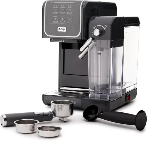 Mr. Coffee One-Touch CoffeeHouse+ Espresso, capuchino y máquina de café con leche para el hogar con bomba italiana de 19 bares y espumador de leche