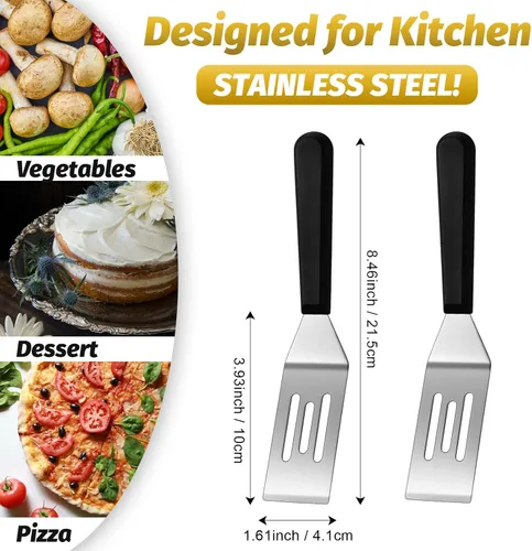 Vista 2 de Patelai Paquete de 5 espátulas pequeñas, mini espátula para servir y voltear, espátula para brownies, para servir y voltear, para cocinar