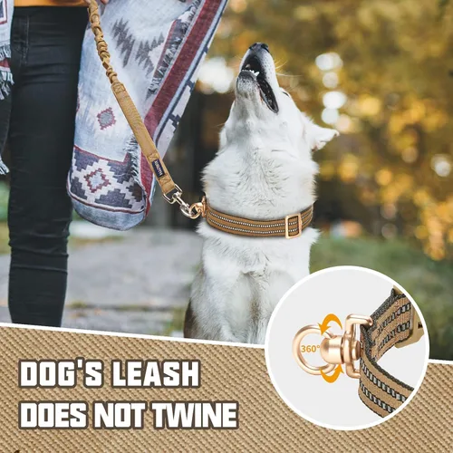 Vista 6 de Auroth Arnés táctico para perro con correa resistente de 6 pies y collar reflectante para perros medianos y grandes