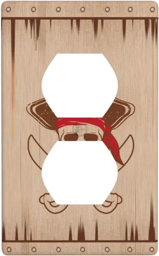 Vista 55 de Placa decorativa de pared eléctrica decorativa con bandera estadounidense, escopeta de doble palanca, placa de cubierta de interruptor de luz de 2