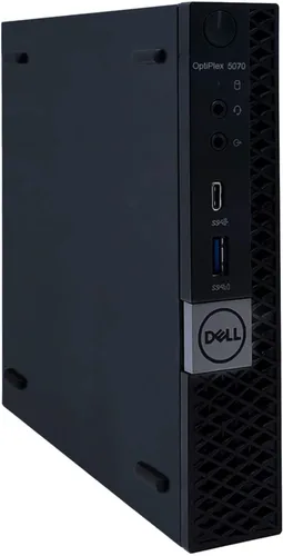 Vista 3 de Dell Computadora de escritorio Optiplex 5070 Micro MFF, Intel Core i5-9500T, 16 GB DDR4 RAM, 256 GB M.2 NVMe SSD, WiFi, BT, HDMI, cable teclado