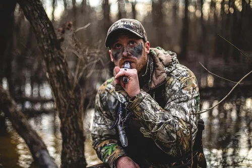 Vista 3 de Cupped Waterfowl Cordón trenzado de llamada para llamadas de pato, cordón de paracaídas duradero ajustable, cordón de llamada de caza, verde/caqui