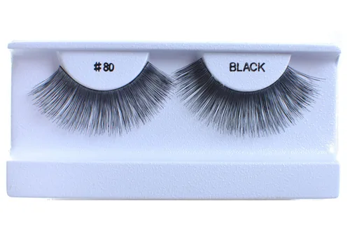 Vista 25 de 10 pares de pestañas postizas 100% cabello humano, negro natural #1