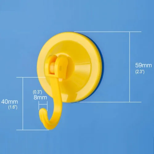 Vista 4 de Ganchos con ventosa, traba resistente, 4 unidades.