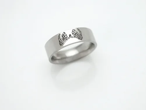 Vista 6 de Anillos de promesa de esqueleto Pinky para pareja, amor eterno, regalo del día de San Valentín