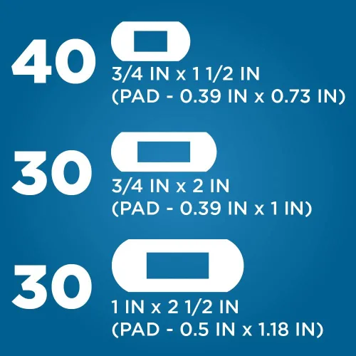 Vista 7 de Yaxa Basic Care Vendas adhesivas impermeables transparentes, suministros de primeros auxilios y cuidado de heridas, tamaños surtidos, 100