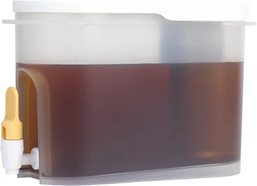 Vista 2 de Baraiser Cafetera fría de 3/4 galones, con filtro de acero de malla ultrafina y espita, color blanco