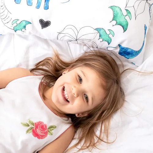 Vista 3 de JumpOff Jo Almohada para niños y niñas, almohada de viaje para niños, no necesita almohada, funda de 100% algodón, hipoalergénica, lavable a