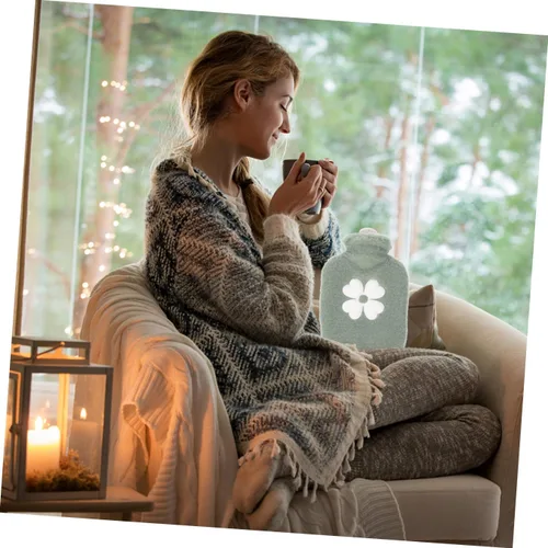 Vista 8 de Lurrose Calentadores de manos para calentar botellas de agua caliente, suministros de invierno, botella de agua caliente con tapa, mini botella