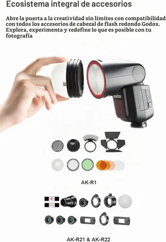 Vista 6 de Godox V1-S Flash con difusor, 76Ws 2.4G Wireless TTL Speedlight para Sony