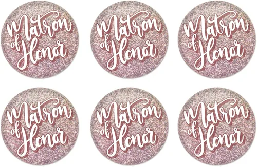 Beistle 6 botones prismáticos para fiesta nupcial de matrona de honor para despedida de soltera, boda, regalos de dama de honor