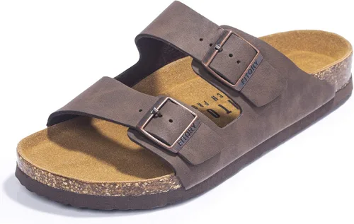 FITORY Sandalias para hombre sandalias de soporte de arco con correas de hebilla ajustables y plantilla de corcho