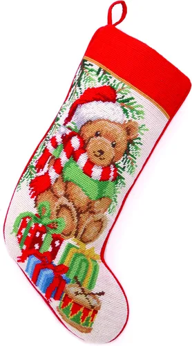 Peking Handicraft Calcetín de punto de aguja de oso de peluche