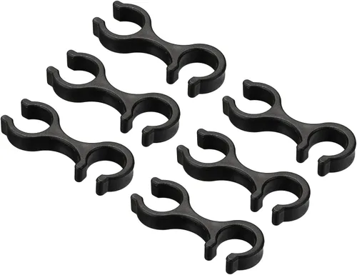 PATIKIL Clips para bastón de trekking, 6 piezas, accesorios para bastón de pie, conector de hebilla de doble varilla para senderismo al aire libre y