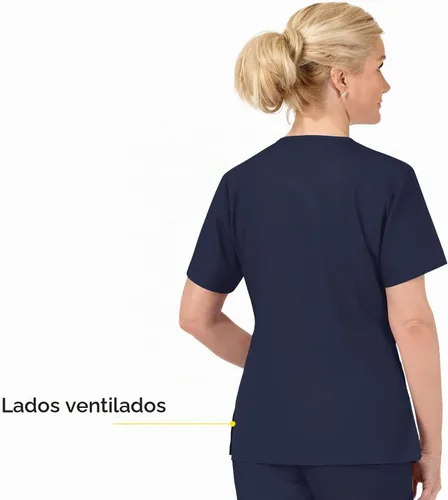 Vista 8 de Wink Origins Bravo-Women's V-Neck Scrub Top Negro