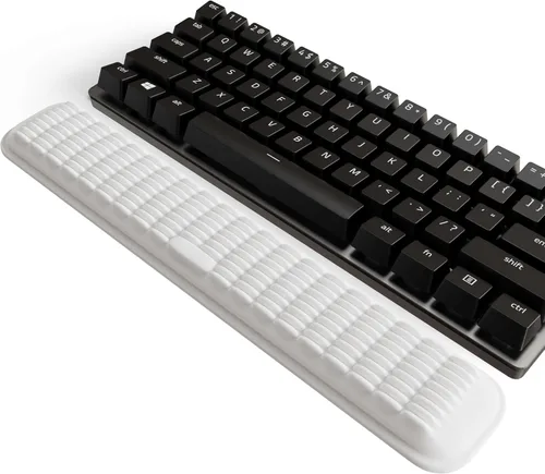 Vista 11 de MEKASS Reposamuñecas para teclado para teclado compacto del 60%, soporte ergonómico de espuma viscoelástica suave para muñeca con base