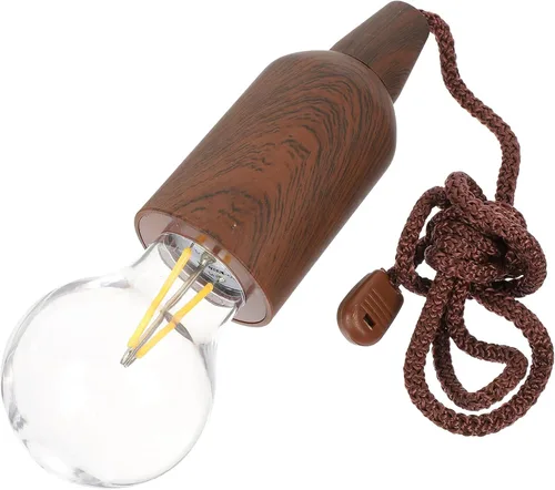 Vintage Pull String Bulb Light for Tent Camping Battery Operated Portable Atmosphere Lamp Outdoor Christmas Party Favor Wear-Resistant Retro Sphere