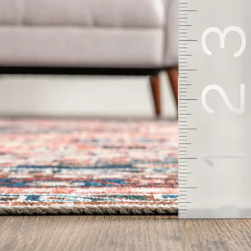 Vista 2 de nuLOOM Nevaeh - Alfombra de pasillo ultrafina lavable a máquina, 2 pies 6 pulgadas x 8 pies, color azul