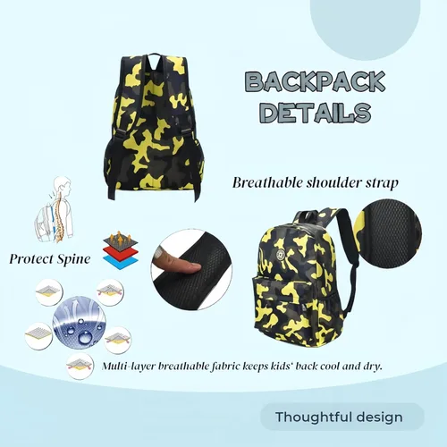 Vista 5 de VIDOSCLA Mochilas de camuflaje para primaria,Primary Boys Bookbag,Mini mochila escolar para estudiantes, Azul, Mochilas Daypack