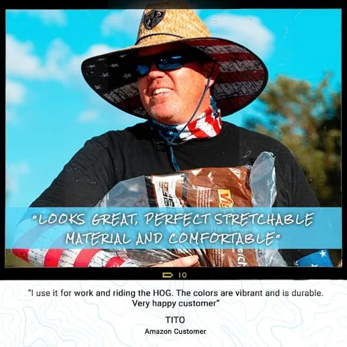 Vista 6 de S A Company 5 Pack UV Face Shield Multipurpose Protector Neck Gaiter Elastic Face Mask Patriotic Design for Men and Women