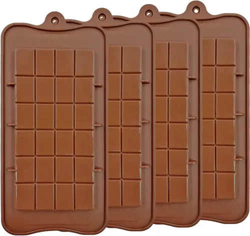 Vista 6 de Molde antiadherente de silicona para chocolate, de grado alimenticio y barras energéticas (2 moldes de barra de chocolate, juego de 2)